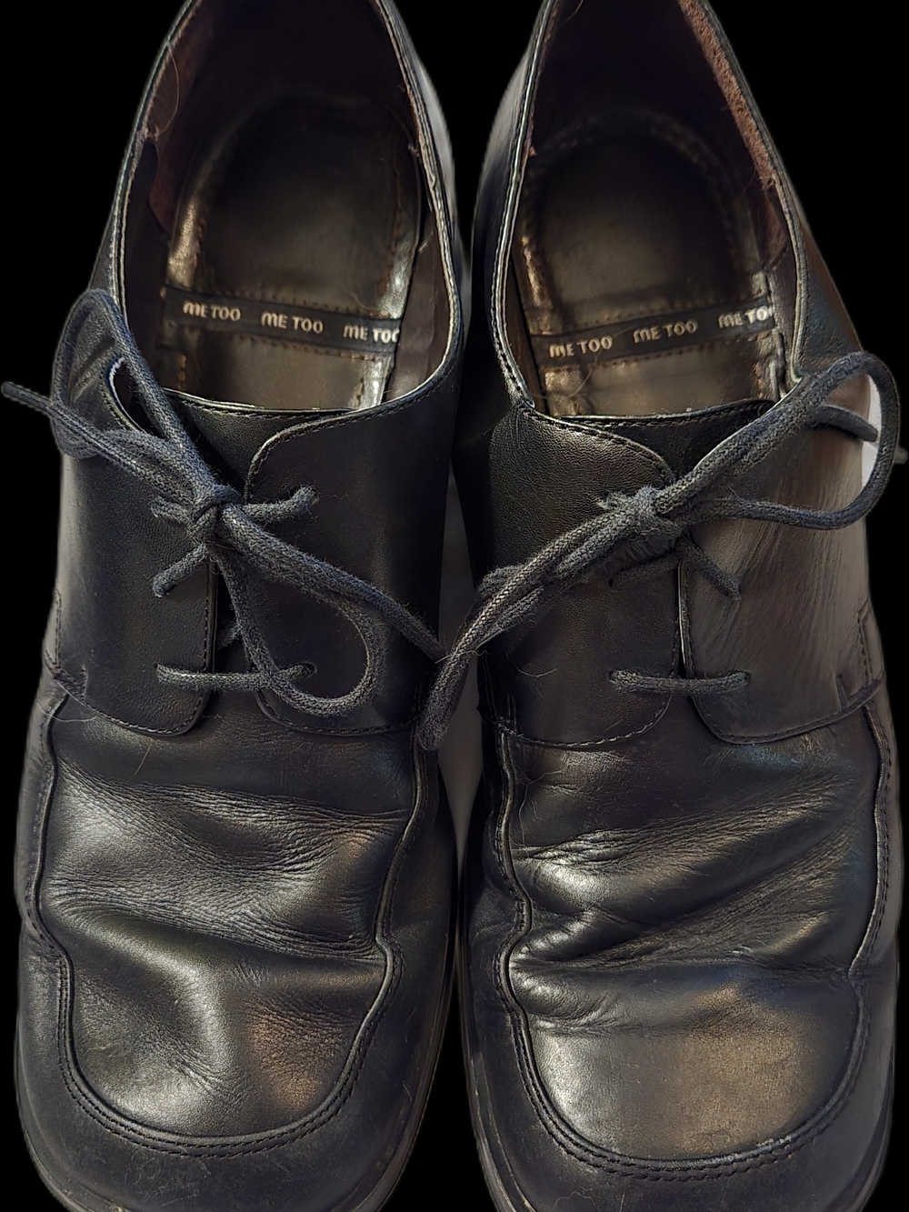 Me Too Destiny Size 8 Black Leather Shoes